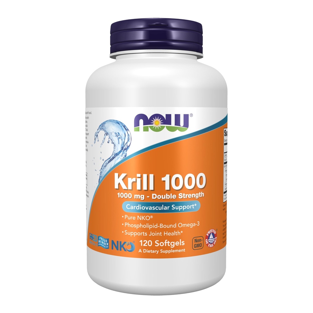 Nu livsmedelstillskott, Neptune Krill, dubbel styrka 1000 mg, Fosfolipid-Bound Omega-3, 120 Softgels
