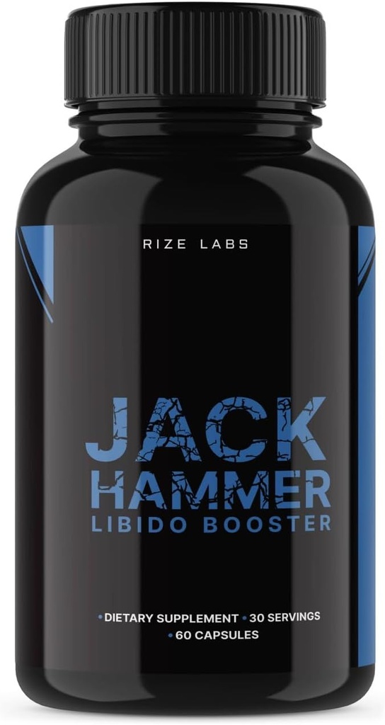 Jack Hammer Libido Booster för män, Jack Hammer Libido Booster Supplement, Jack Hammer Libido Booster Powerful All Natural Formel för att förbättra prestanda, Jackhammer Reviews (60 kapslar)