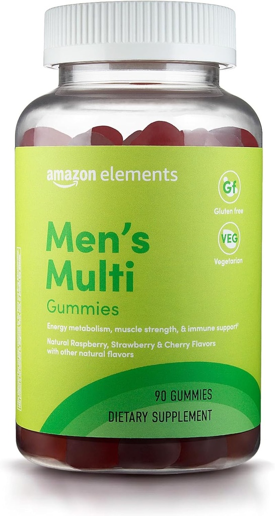Elements - Mäns organiska multivitamin, 90 gummies (3 gummies per portion), vegetarisk, glutenfri, certifierad organisk (tidigare vördnad)