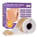 Silicone Scar Sheets, Silicone Scar Tape(1,6 "x 79" Roll-2M), Återanvändbara Professional Scar Silicone Strips, Soft Silicone Scar Sheets för Surgical Scars, Keloid,Acne Scars, Burn Scar, C-Section