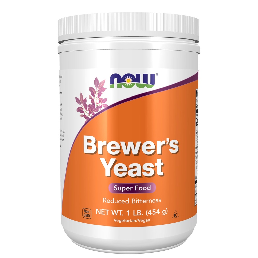 NOW Foods Supplements, Brewer Yeast Powder med naturligt förekommande protein och B-vitaminer, 1-pund