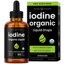 Organiska jod flytande droppar - 250 mcg jodtillskott för kvinnor och män - kaliumjodidlösning 250 mcg - 590 portioner - sköldkörtel, hormon och metaboliskt stöd - icke-GMO, Vegan NPN 80119762