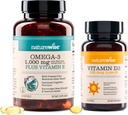 NatureWise High-Potency 1000mg Omega 3 med 600mg EPA, 400mg DHA, & Vitamin E & Vitamin D3 5000iu (125 mcg) Hälsosam muskelfunktion och immunstöd