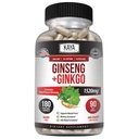 Kaya Naturals Red Panax Ginseng + Ginkgo Biloba - Nootropic Brain Supplement - Kognitivt och koncentrationsstöd - Brain Booster, Focus och Memory Supplement - 180 kapslar