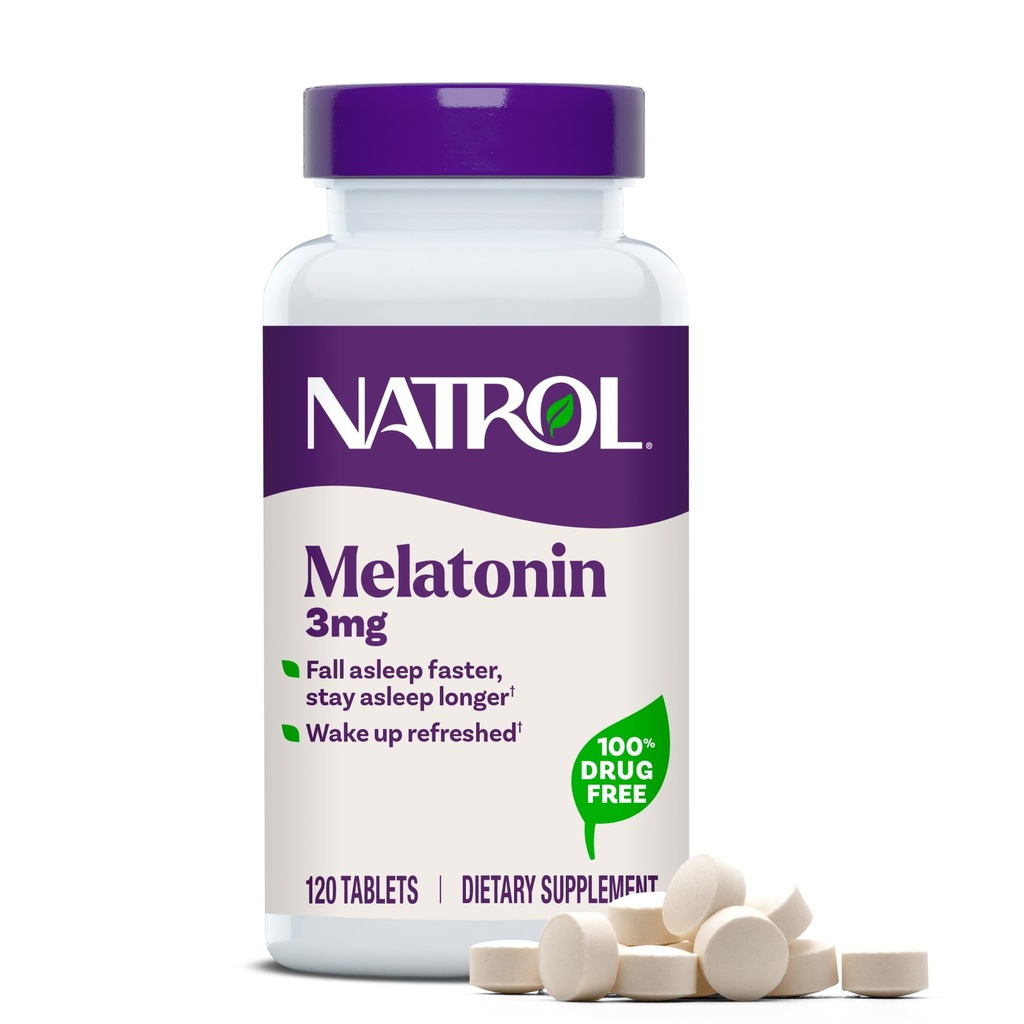 Natrol Melatonin 3 mg, Dietary Supplement for Restful Sleep, Sleep Supplements for Adults, 120 Melatonin Tablets, 120 Day Supply