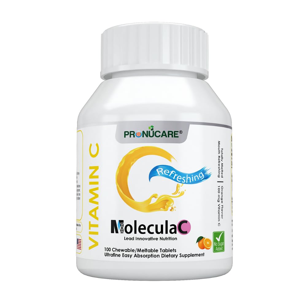 Vitamin C 100 mg Buccal Lozenge tabletter - långsamt lösa, kontrollerad frisättning och snabb absorption, naturlig orange, immunförstärkning, antioxidant och anti-aging, sockerfri, 100 CT