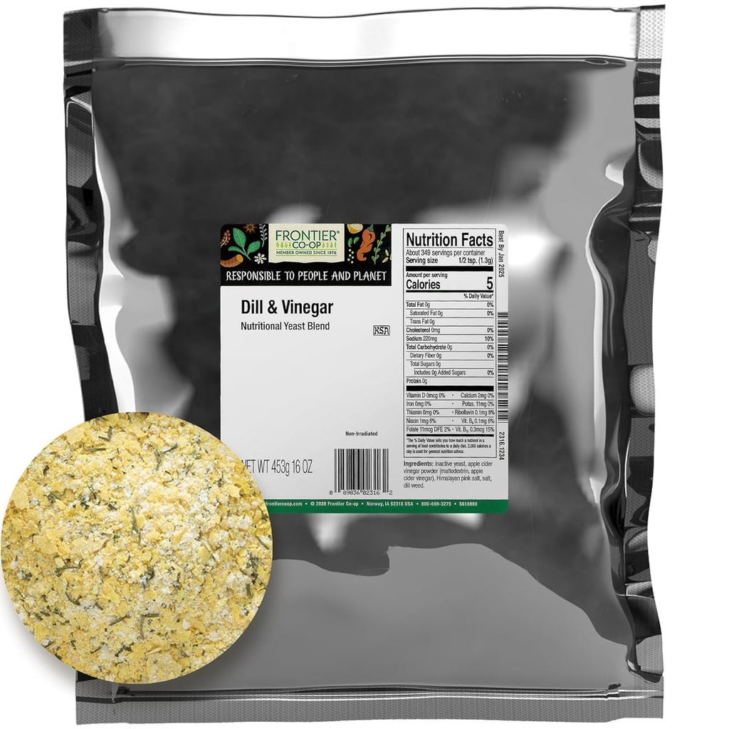 Frontier Co-op Dill och Vinegar Nutritional Yeast Blend 1lb