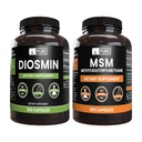 PURE ORIGINAL INGREDIENTS Diosmin och MSM Bundle, 365 kapslar Varje, No Magnesium eller Rice Fillers, Always Pure