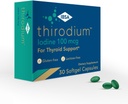Thirodium - Thyroid Support Supplement - 100mcg Iodine (Sodium Iodate) - 30 Soft-Gel Capsules för ökad absorption - Gluten-Free, Laktosfri, Sugar-Free, icke-GMO