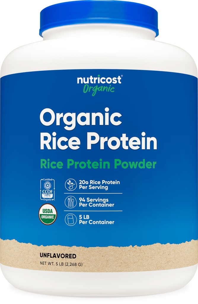 Nutricost Organic Rice Protein Powder (5 LB) - Gluten-Free, GMO-Free (från Brown Rice)