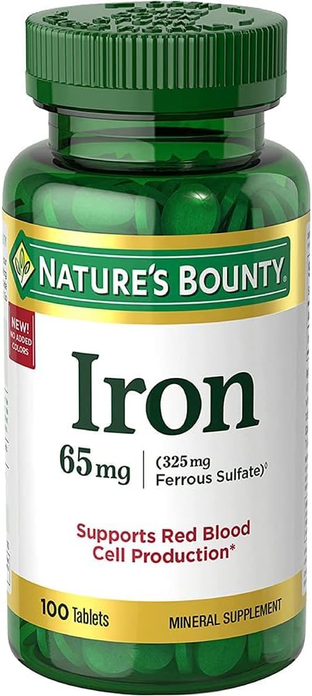 Naturens Bounty I.Ron 65mg, 325 mg Ferrous Sulfate - Cellular Energy Support - 65mg - 100 tabletter.
