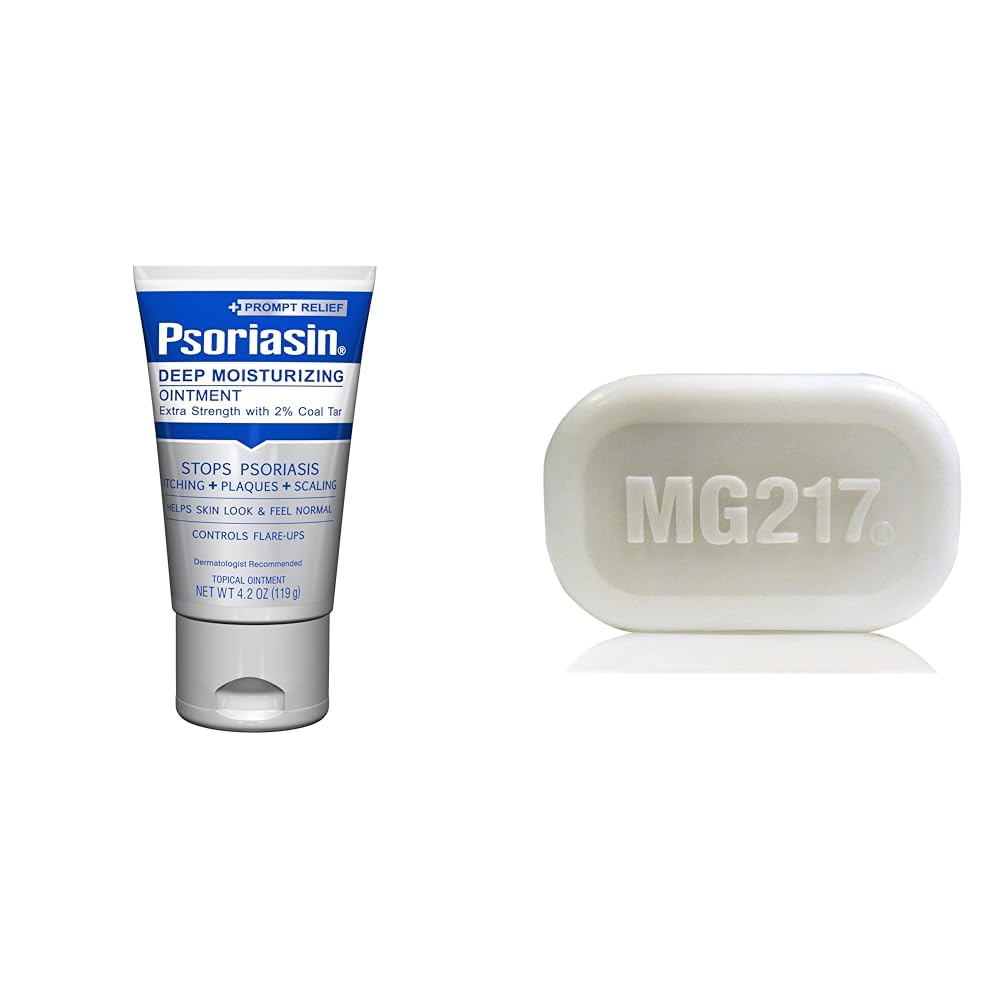 Psoriasin Moisturizing salva & MG217 Exfolierande tvål för Psoriasis - 4,2 oz & 3,2 oz
