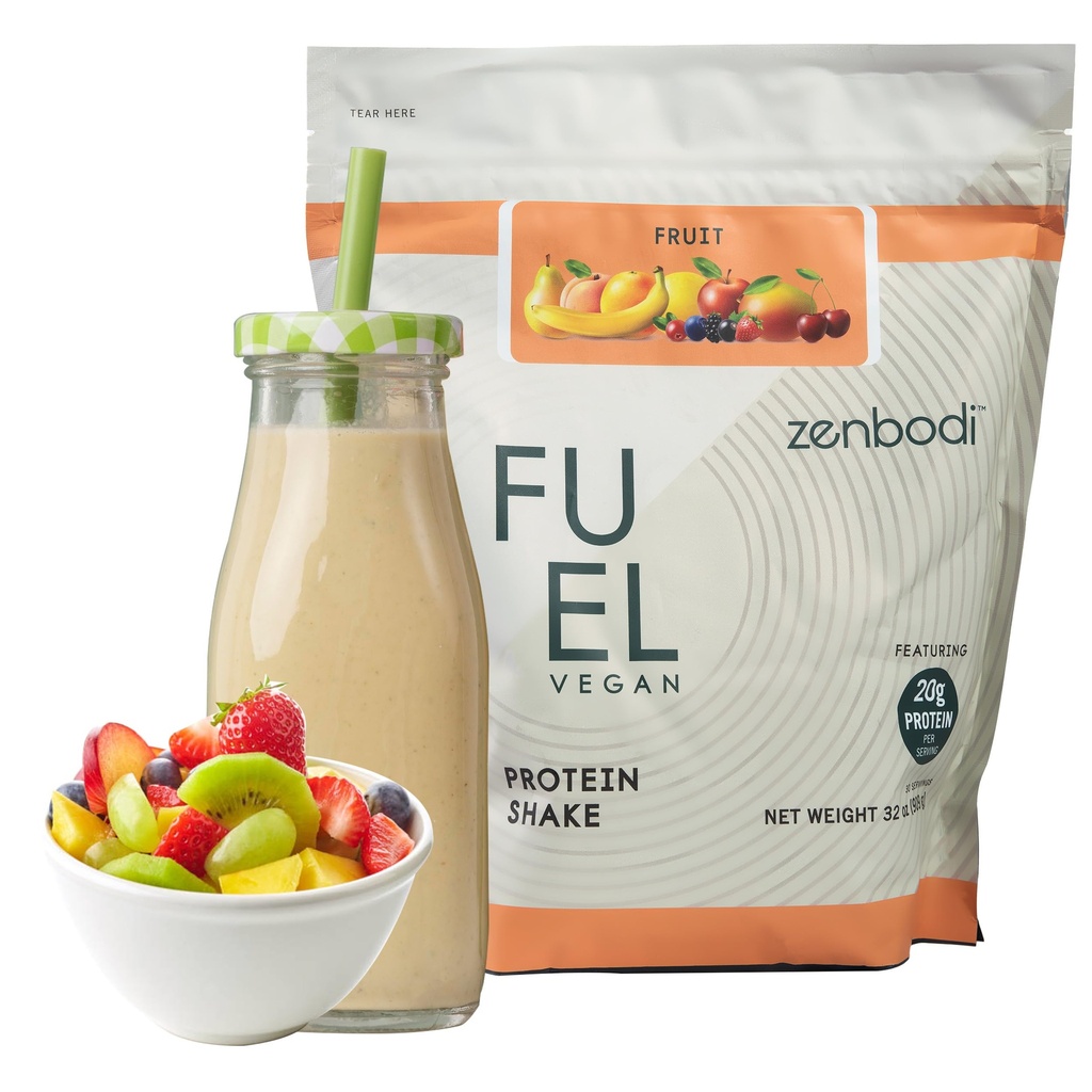 Bränsle Vegan Protein Pulver Frukt smak - 21g Protein Varje Servering, Utsökt Plant-Baserat Blend för muskeltillväxt, Tillverkad från Pea, med Vegan D3, inga konstgjorda smaker, Gluten-Free
