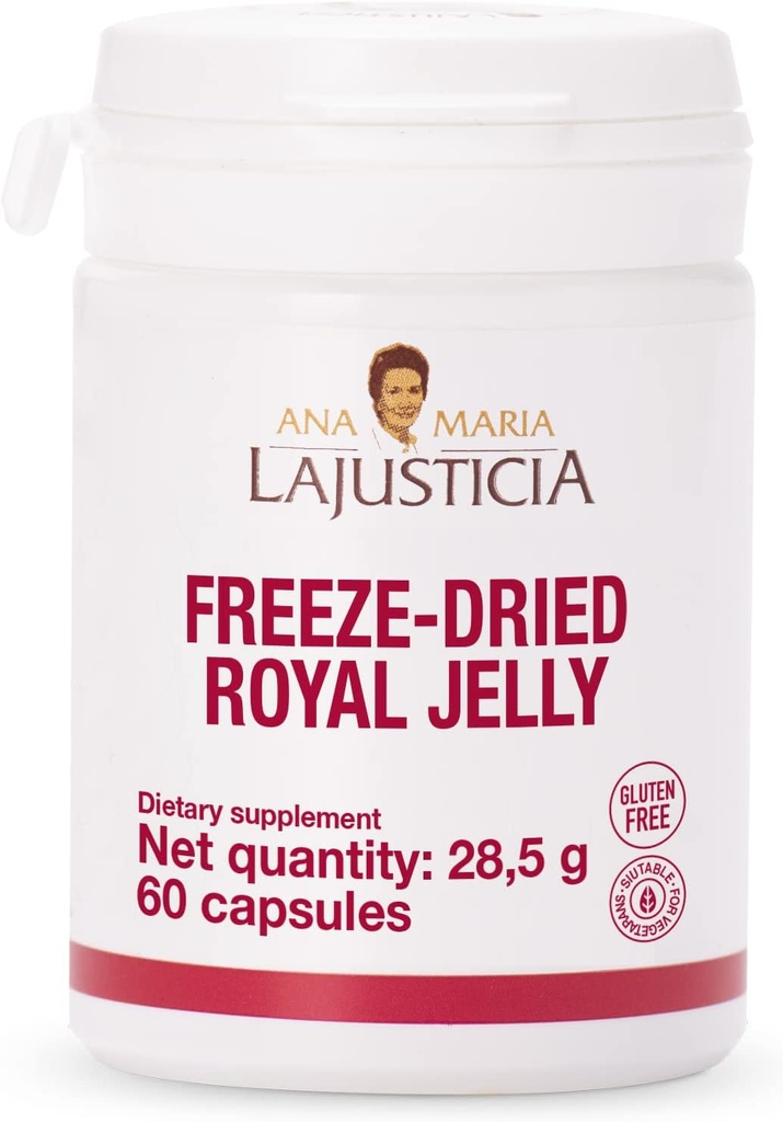 Ana Maria Lajusticia - Freeze-Dried Royal Jelly - 60 Day Treatment Pack - Rich in Vitamin B, Iron, Phosphorus och Calcium - Dairy och Gluten Free. Vegetarian Friendly