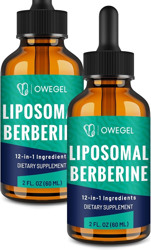 Liposomal Berberine HCL Liquid Drops - Avancerad 12-i-1 Herbal Formel med Ceylon Cinnamon, Bitter Melon, Green Tea & More - 4 Fl Oz