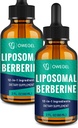 Liposomal Berberine HCL Liquid Drops - Avancerad 12-i-1 Herbal Formel med Ceylon Cinnamon, Bitter Melon, Green Tea & More - 4 Fl Oz