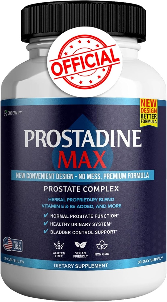 Prostadine Max Prostate Supplements for Men Capsules, Health Supplements - Maximum Strength, All Natural to Support Normal & Healthy Function, Prosta Vive Reviews (60 kapslar)