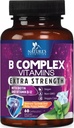 B Complex Vitamins Capsules - med vitamin B12 B6 B100 C Biotin Folate & Folic Acid - Tillägg för hjärta, hjärna och nervstöd - Super komplett B-komplex för Immune & Energy Support - 60 kapslar