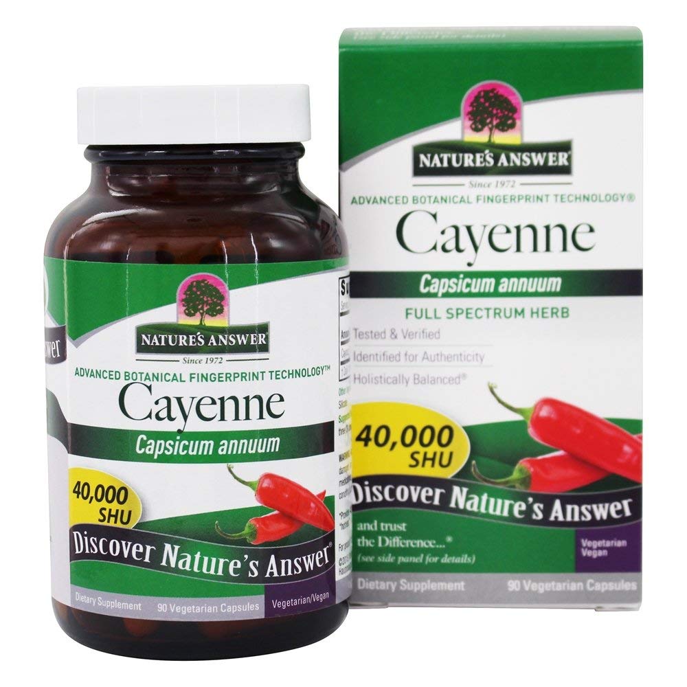 Naturens svar Cayenne Pepper Powder Capsule Supplement, 90-Count | Natural Metabolism Booster