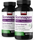 FORCE FACTOR Somnapure Softgels 2-Pack Sleep Aid för att somna snabbare, sova längre, vakna upp förfriskad sömnhjälp för vuxna med Melatonin, Ashwagandha, Valerian Root, 120 Softgels