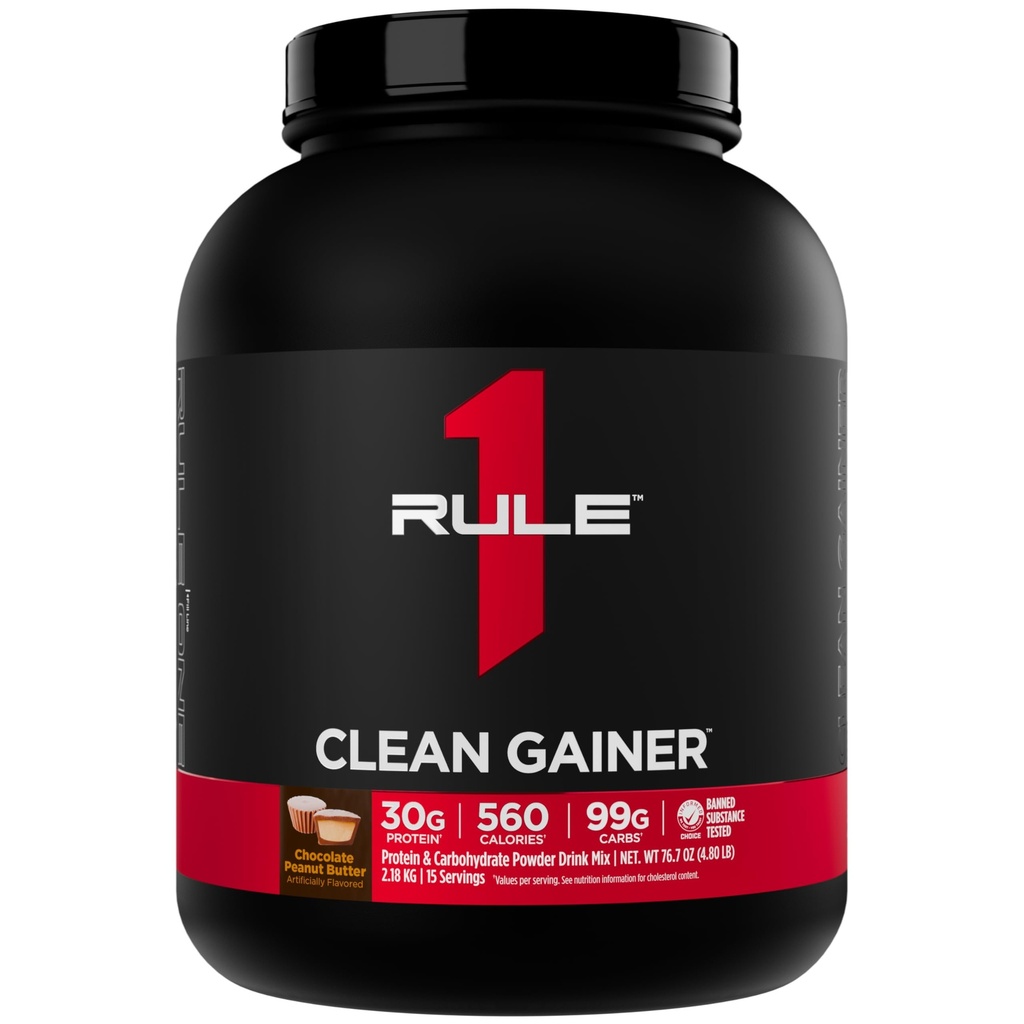 Regel 1 Clean Gainer - High-Protein Lean Gain Formel med 560 kalorier, 30g Full-Spectrum Protein, Över 90g Carbs, Under 6g fett (15 portioner, Chocolate Peanut Butter)