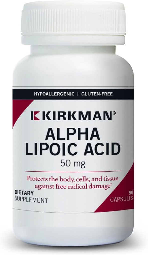 Kirkman - Alpha Lipoic Acid 50 mg - 90 kapslar - potent antioxidant - skyddar mot skadliga radikaler - hypoallergena