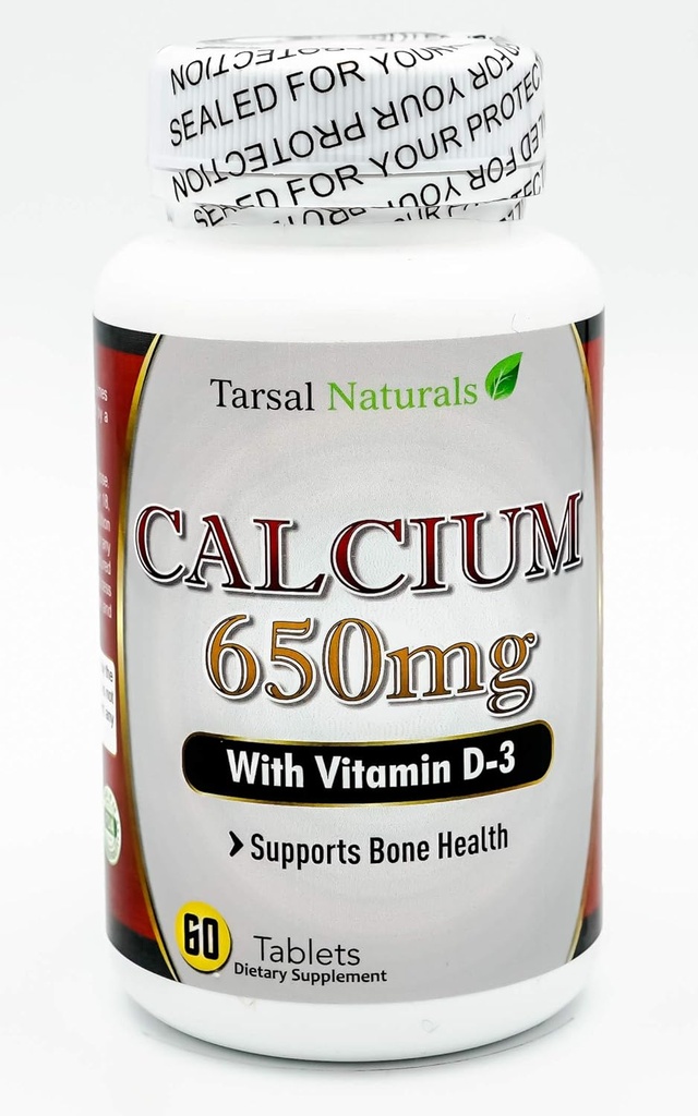 Calcium Plus Vitamin D3 60 Tablet All Naturals Supports Bone Health Good for Seniors Pregnancy and Menopause Made in USA Gluten Free FDA Registered Facility Non GMO