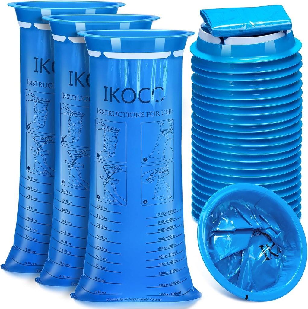 26 Pack Vomit Bags Disposable, IKOCO1000ml Leak Resistant Emesis kasta upp väska, Motion Barf Puke Sickness väskor för resor, illamående och bil