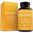 Viva Naturals Vitamin C, 1000 mg, 250 vegetariska kapslar - med Citrus Bioflavonoids & Rose HIPS, icke-GMO för immunstöd och antioxidantskydd