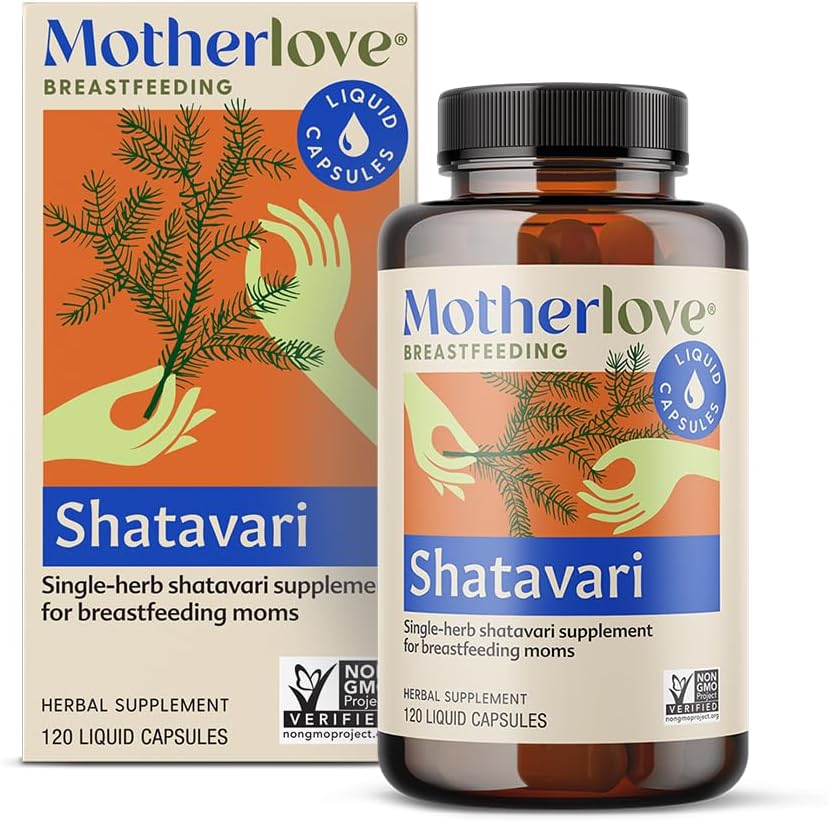 Motherlove Shatavari (120 flytande mössor) Lakteringstillskott för att stödja bröstmjölkförsörjning under menstruation - Icke-GMO, organiska örter, Vegan, Kosher