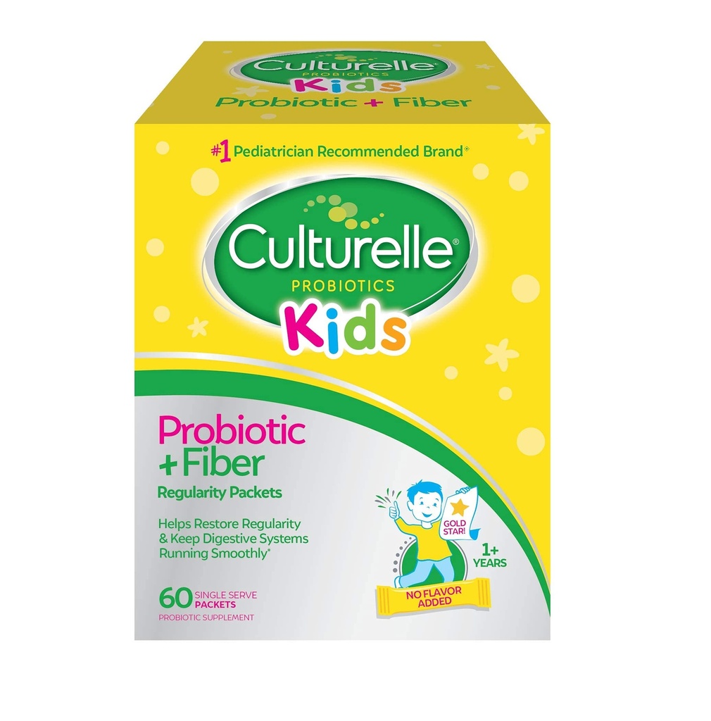 Culturelle Kids Probiotic + Fiber Packets (åldrar 3 +) - 60 greve - Digestive Health & Immune Support - Hjälper till att återställa reglering