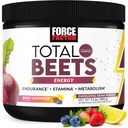 FORCE FACTOR Total Beets Root Powder med energi, NO3-T® Nitrater för att stödja cirkulation, blodtryck, blodflöde och uthållighet - Plus Green Tea Extract. Superfood Supplement, 30 portioner
