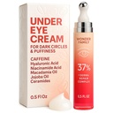 Koffein under ögonkräm för puffiness och väskor under ögon - Roller för puffiga ögon och mörka cirklar under ögonbehandling för kvinnor, män - Hyaluronsyra och Niacinamide Serum - Face Puffiness Reducer