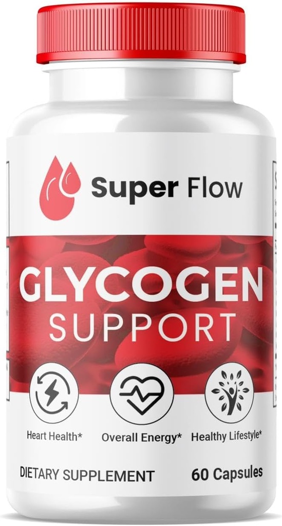 (1 Pack) Super Flow Glycogen, SuperFlow Glycogen Support Capsules, Glyco Optimizer Formel, Natural Blood Vessel Cleaner, Premium Super Flow Glycogen Support (60 kapslar)
