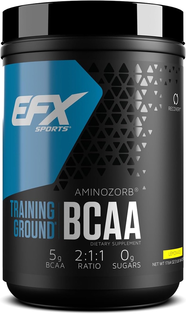 EFX Sports Training Ground BCAA | Fullt stabilt, mycket lösliga aminosyror Supplement | Pre, Intra eller Post Workout | Sugar Free | 500 Grams (Lemonade)