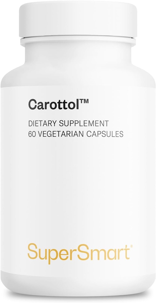 Supersmart - Carottol (Avancerad Formel) - Carotenoid Complex Supplement - med Beta Carotene, Lycopene, Lutein & Zeaxanthin | Non-GMO & Gluten Free - 60 Vegetariska kapslar
