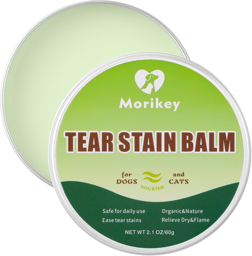 Pet Tear Stain Remove Balm,2.1oz 100% Organic & Natural Planted Balm Soother & Moisturizer Eye Care för hundar och katter,Relief Eye Area Dry, Tear Stain, Genetle och Non-Irritation