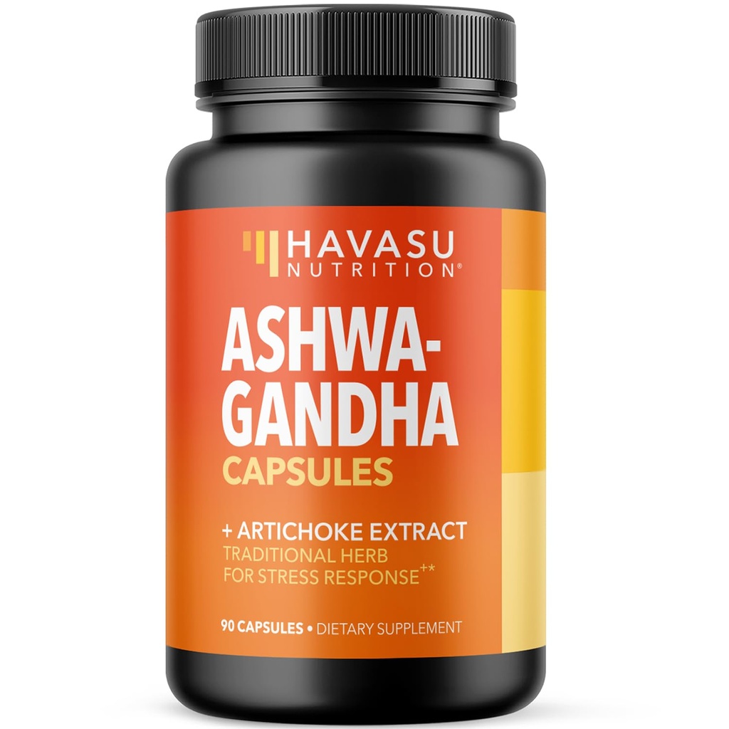 Ashwagandha 1000mg with Artichoke Extract Per Serving - Ashwagandha Capsules for Stress, Mood and Energy Support - Adaptogenic Herbal Support for Men and Women - 90 Count - Vegan, Non-GMO, 45 Servings