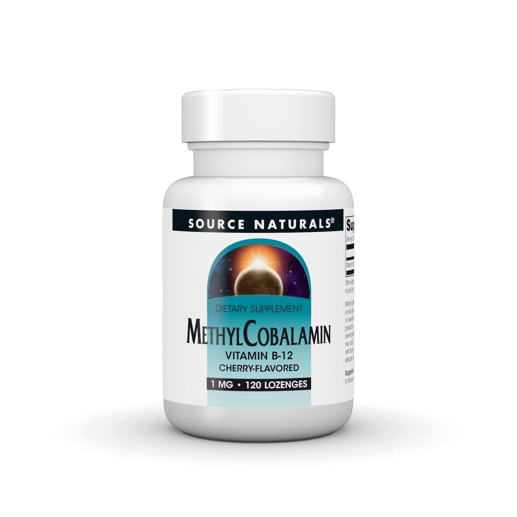 Källa Naturals MethylCobalamin Vitmain B-12 Cherry-Flavored, 1 mg - 120 Lozenges
