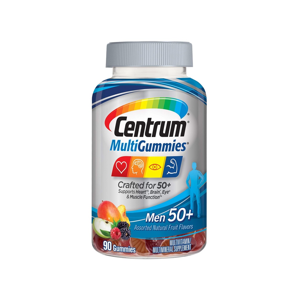Centrum MultiGummies Gummy Multivitamin för kvinnor 50 Plus, med vitamin D3, B6 och B12, Multivitamin/Multimineral Supplement - 90 Count