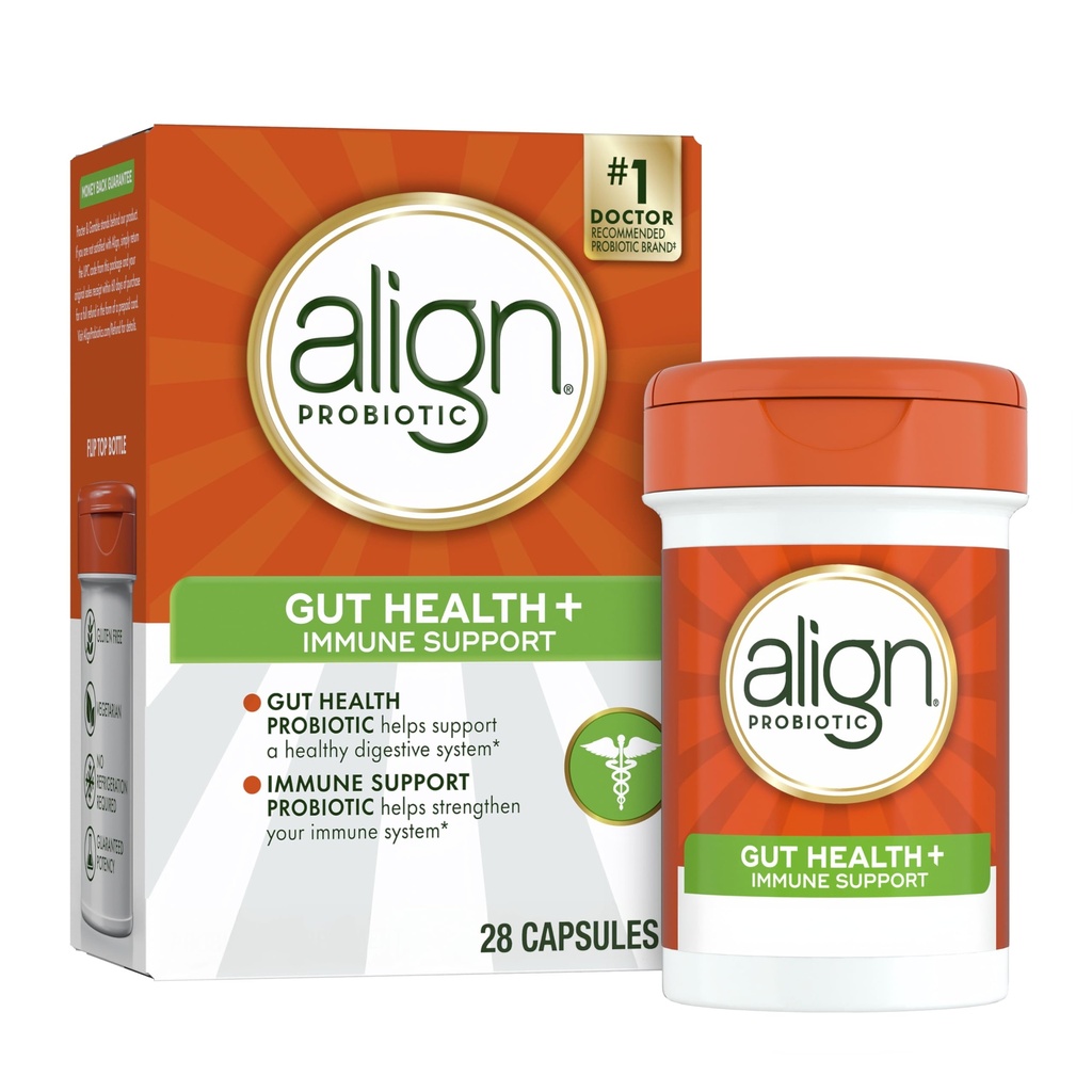 Align Probiotic, Gut Health + Immune Support Probiotic, Probiotics for Women and Men, Probiotics for Digestive Health and Immune Health, #1 Doctor Recommended Brand, 28 Capsules