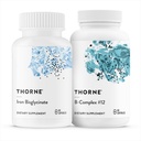 THORNE - Nutrient Essentials Duo - Iron Bisglycinate & B-Complex #12 för energistöd och blodbyggnad - 60 portioner