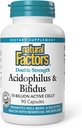 Naturliga faktorer - Acidophilus & Bifidus, främjar välbefinnande & Digestive Health, 90 kapslar