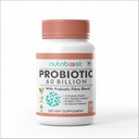 Probiotikum med probiotisk fiberblandning Veggie Capsules - 60 miljarder CFU -10 Probiotiska stammar / lättare matsmältning, Fuller Nutrition / Organic / Natur för kvinnor och män (60,0 portioner)
