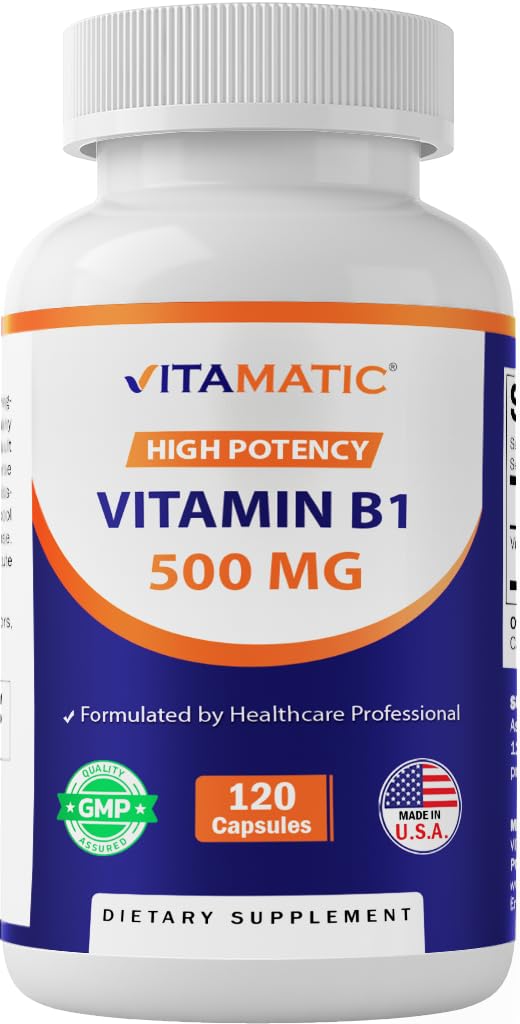 Vitamatic Vitamin B1 (Thiamine) 500mg, 120 kapslar