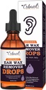 Organic Ear Wax Removal Drops for Clogged Ears - Natural Ear Wax Cleaner Oil for Kid, Adult, Baby - Earwax Removal Liquid for Unclogging Ears, Earaches, Ear Health (Made in USA)
