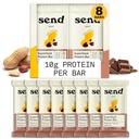 Skicka Bars Plant-Based Vegan Healthy Protein Bars, Med Gröna (Peanut Cacao Crunch, 8 Bars) - Endast verkliga ingredienser, Zero Added Sugar, Gluten-Free, Dairy-Free