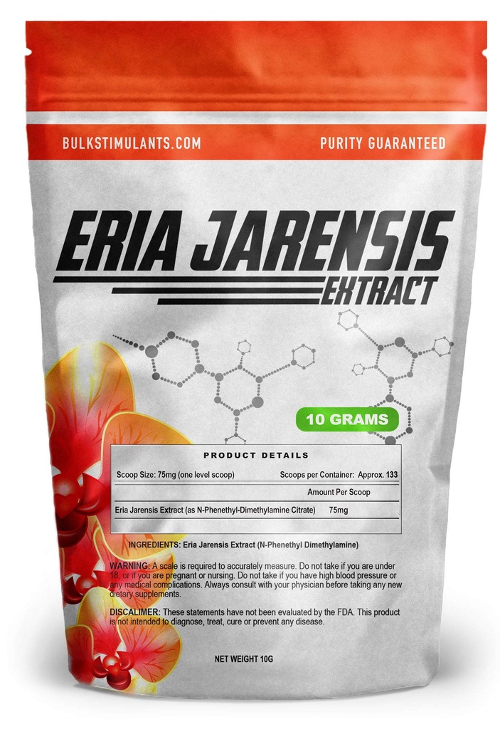 ERIA JARENSIS Extract - Bulk Powder 10 Grams 133 Servings - New Pea Supplement New Stimulant and NOOTROPIC ẓ Öka fokus Energy Cognitive Performance - Scoop Inkluderad
