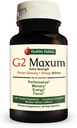 Hälsosamma vanor G2 Maxum Extra Strength Panax Ginseng Plus Ginkgo Biloba Blended för att stödja energi och kognitiv funktion 60 Veg kapslar per flaska