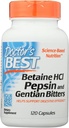 Läkare Bästa Betaine HCL Pepsin och Gentian Bitters, Gluten Free, 120 kapslar (Pack of 1)
